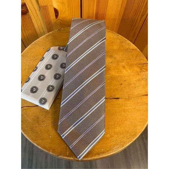Imani Uomo Hand-made 100% Silk Touch Microfiber Striped Men's Tie nwt (3765) - Picture 1 of 3